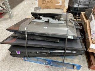 (COLLECTION ONLY) PALLET OF ASSORTED TVS TO INCLUDE TOSHIBA 32" TV MODEL: 32WK3C63DB (PCB BOARDS REMOVED, SPARES AND REPAIRS ONLY): LOCATION - A8