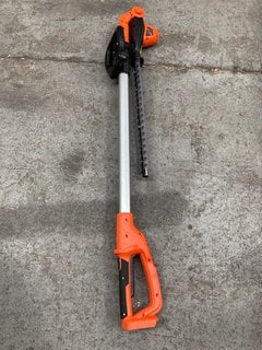 LONG REACH STYLE CORDLESS HEDGE TRIMMER IN ORANGE: LOCATION - AR13