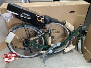 GO OUTDOORS COMPASS CITY ALLOY 700C REAR MOTOR HYBRID BICYCLE IN GREEN - RRP £400: LOCATION - A1