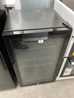 COOKOLOGY 98 LITRE UNDERCOUNTER DRINKS FRIDGE: MODEL CBC98BK - RRP £259: LOCATION - A2