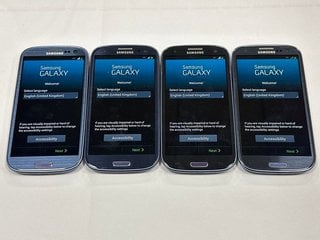 4 X SAMSUNG GALAXY S3 16 GB SMARTPHONE IN BLUE: MODEL NO GT-I9300 (UNITS ONLY) [JPTM124085]