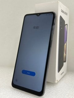 SAMSUNG GALAXY A32 5G SMARTPHONE IN AWESOME BLACK: MODEL NO SM-A326B/DS (WITH BOX & ALL ACCESSORIES, MAIN PCB REMOVED. FIRST IMAGE TO SHOW SCREEN TURNED ON PRIOR TO BEING REMOVED FROM PHONE ONLY (SPA