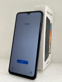 SAMSUNG GALAXY A23 5G SMARTPHONE IN BLACK: MODEL NO SM-A236B/DSN (WITH BOX & ALL ACCESSORIES, MAIN PCB REMOVED. FIRST IMAGE TO SHOW SCREEN TURNED ON PRIOR TO BEING REMOVED FROM PHONE ONLY (SPARES & R