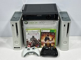 3 X MICROSOFT XBOX 360 GAMES CONSOLES (WITH ACCESSORIES) [JPTM124084]