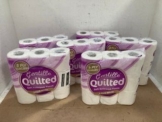 6 X MULTIPACKS OF GENTILLE QUILTED SOFT BATHROOM TISSUE: LOCATION - D3