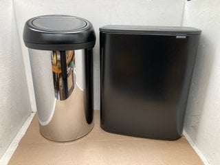 2 X ASSORTED BRABANTIA TOUCH BINS COMBINED RRP - £380: LOCATION - D4