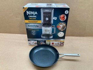 NINJA CREAMI DELUXE 10 IN 1 ICE CREAM AND FROZEN DRINK MAKER TO INCLUDE NINJA FRYING PAN: LOCATION - D5