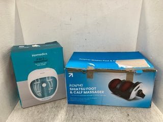 HOMEDICS 4 IN 1 RELAXATION LUXURY FOOT SPA WITH HEATER TO INCLUDE RENPHO SHIATSU FOOT AND CALF MASSAGER: LOCATION - D6