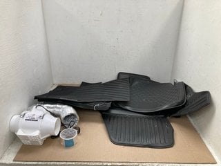 QTY OF ASSORTED ITEMS TO INCLUDE MULTIPACK OF BLACK RUBBER VEHICLE MATS: LOCATION - D12