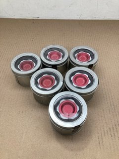 6 X MISHIMOTO GM LSX OIL FILLER CAPS WITH RED INSERTS: LOCATION - D15