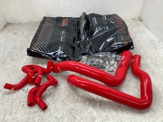 2 X MISHIMOTO 86 - 93 GT/COBRA FORD MUSTANG SILICONE HOSE KITS IN RED RRP - £196: LOCATION - D16