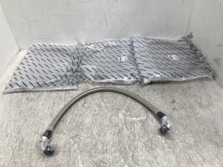 4 X MISHIMOTO 2FT 2'' STAINLESS STEEL BRAIDED HOSES WITH 10AN 90 DEGREE FITTINGS RRP - £200: LOCATION - C19