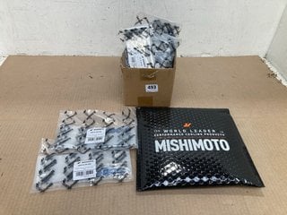 MISHIMOTO HEAT SHIELDING SLEEVE 1.2'' X 36'' IN SILVER TO INCLUDE 10 X MISHIMOTO FENDER WASHER KITS - SMALL 6 PIECE IN BLUE: LOCATION - C16