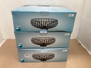 3 X EGLO MOGANO 3 DOME LIGHT FIXTURES IN BLACK: LOCATION - C14