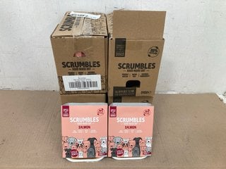 4 X BOXES OF SCRUMBLES WET DOG SALMON TINNED FOOD BB: 12/25: LOCATION - C12