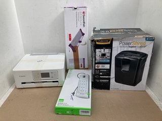 4 X ASSORTED ITEMS TO INCLUDE FELLOWES POWER SHRED SHREDDER , SWORDFISH A3 SLIMLINE TRIMMER: LOCATION - C10