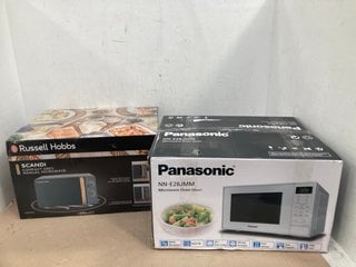 RUSSELL HOBBS SCANDI COMPACT GREY MANUAL MICROWAVE TO INCLUDE PANASONIC MICROWAVE OVEN IN SILVER MODEL: NN-E28JMM: LOCATION - C9