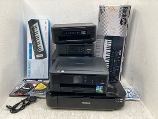 QTY OF ASSORTED ITEMS TO INCLUDE WII POPSTAR GUITAR CONSOLE GAME , ALESIS MELODY 32 32 KEY PORTABLE KEYBOARD WITH BUILT IN SPEAKERS: LOCATION - C7