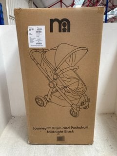 MOTHERCARE JOURNEY EDIT CHILDRENS PRAM AND PUSHCHAIR IN MIDNIGHT BLACK RRP - £150: LOCATION - B2