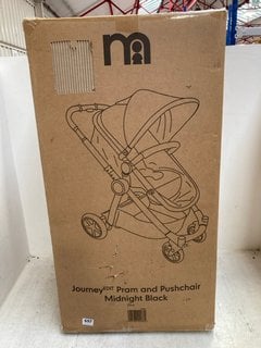 MOTHERCARE JOURNEY EDIT CHILDRENS PRAM AND PUSHCHAIR IN MIDNIGHT BLACK RRP - £150: LOCATION - B4