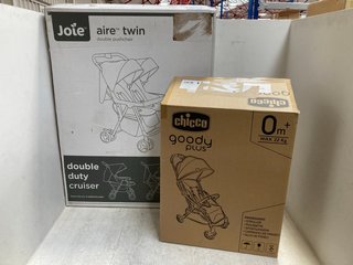 JOIE AIRE TWIN DOUBLE CHILDRENS PUSHCHAIR RRP - £194 TO INCLUDE CHICCO GOODY PLUS CHILDRENS STROLLER: LOCATION - B4