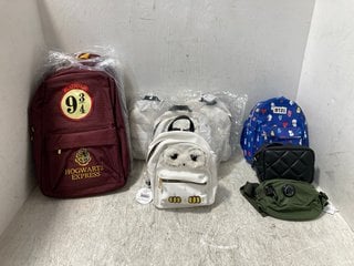 QTY OF ASSORTED BAGS TO INCLUDE 4 X HARRY POTTER HEDWIG OWL BACKPACKS IN WHITE: LOCATION - B6