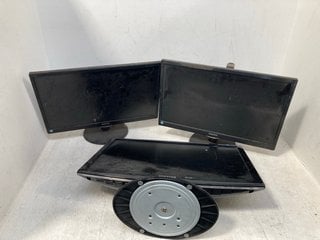 3 X ASSORTED SMALL MONITORS/TELEVISION UNITS IN BLACK: LOCATION - B9