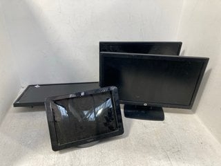 4 X ASSORTED SMALL MONITORS/TELEVISION UNITS IN BLACK: LOCATION - B9