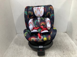 COSATTO I - SIZE ROTATE CHILDRENS CAR SEAT IN DISCO RAINBOW RRP - £249: LOCATION - B10