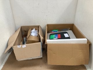 2 X BOXES OF ASSORTED ITEMS TO INCLUDE ABODE MATRIX R15 1.5L BOWLS: LOCATION - D1