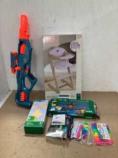 QTY OF ASSORTED CHILDRENS ITEMS TO INCLUDE NERF ELITE 2.0 TOY SHOOTING GUN: LOCATION - D2