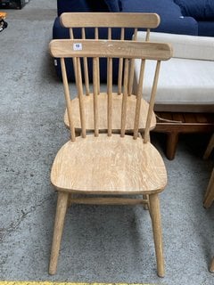 SET OF 2 LOAF.COM NATTERBOX DINING CHAIRS IN OAK RRP - £460: LOCATION - C1