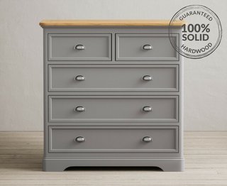 FELTON/YAXLEY/BRIDSTOW LIGHT GREY 2 OVER 3 CHEST OF DRAWERS - RRP £529: LOCATION - C6