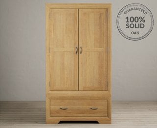 TILT/MITRE/BELLINGHAM NATURAL SOLID OAK DOUBLE WARDROBE - RRP £799: LOCATION - C6