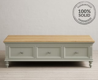 FRANCIS/PHILIPPE SOFT GREEN 6 DRAWER EXTRA LARGE COFFEE TABLE - RRP £579: LOCATION - C6