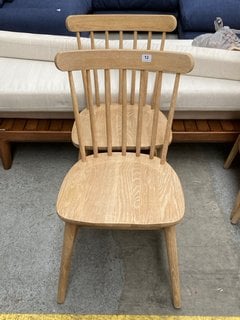 SET OF 2 LOAF.COM NATTERBOX DINING CHAIRS IN OAK RRP - £460: LOCATION - C1