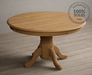 HERTFORD/WHATLEY 120CM ROUND PEDESTAL TABLE OAK - RRP £429: LOCATION - B8