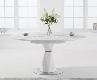 VENOSA 120CM ROUND WHITE DINING TABLE - RRP £849: LOCATION - B8