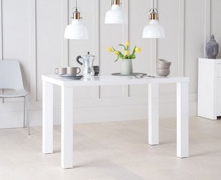 JP - ATLANTA/AVA/ATHENS WHITE GLOSS 120CM TABLE - RRP £379: LOCATION - B8