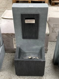 MODERN STYLE WATERFALL GARDEN WATER FEATURE IN GREY STONE EFFECT FINISH: LOCATION - D1