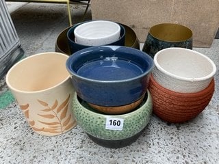 (COLLECTION ONLY) QTY OF ASSORTED PLANTERS IN VARIOUS SIZES AND COLOURS: LOCATION - D1