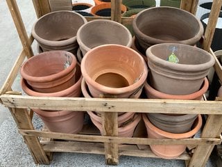 (COLLECTION ONLY) PALLET OF ASSORTED RUSTIC STYLE TERRACOTTA GARDEN PLANTERS: LOCATION - D1