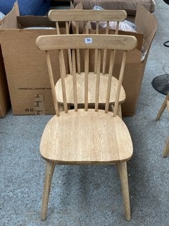 SET OF 2 LOAF.COM NATTERBOX DINING CHAIRS IN OAK RRP - £460: LOCATION - C1