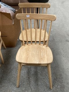 SET OF 2 LOAF.COM NATTERBOX DINING CHAIRS IN OAK RRP - £460: LOCATION - C1