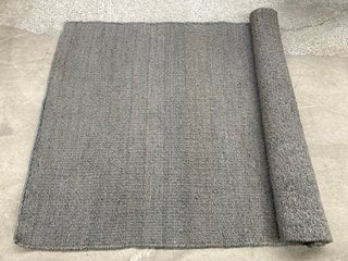 JOHN LEWIS & PARTNERS HAND MADE RUG IN FINE PLAIN JUTE /NAVY BLUE SIZE : 120 X 180CM RRP - £150: LOCATION - D2