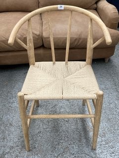 LOAF.COM PITSTOP KITCHEN DINING CHAIR IN OAK & NATURAL RRP - £295: LOCATION - C2