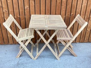 JOHN LEWIS & PARTNERS ANYDAY WOODEN 2 SEATER GARDEN BISTRO SET IN NATURAL - RRP £148: LOCATION - D3