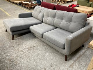 JOHN LEWIS & PARTNERS BARBICAN LARGE 3 SEATER LEFT HAND FACING CHAISE END CORNER SOFA IN STONE GREY - RRP £2248: LOCATION - D3