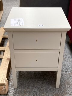 JOHN LEWIS & PARTNERS WILTON 2 DRAWER BEDSIDE TABLE IN LINEN - RRP £109: LOCATION - D3