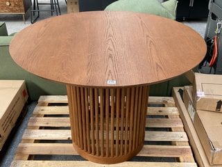 JOHN LEWIS & PARTNERS TRESTLE ROUND DINING TABLE IN DARK OAK FINISH - RRP £348: LOCATION - D3